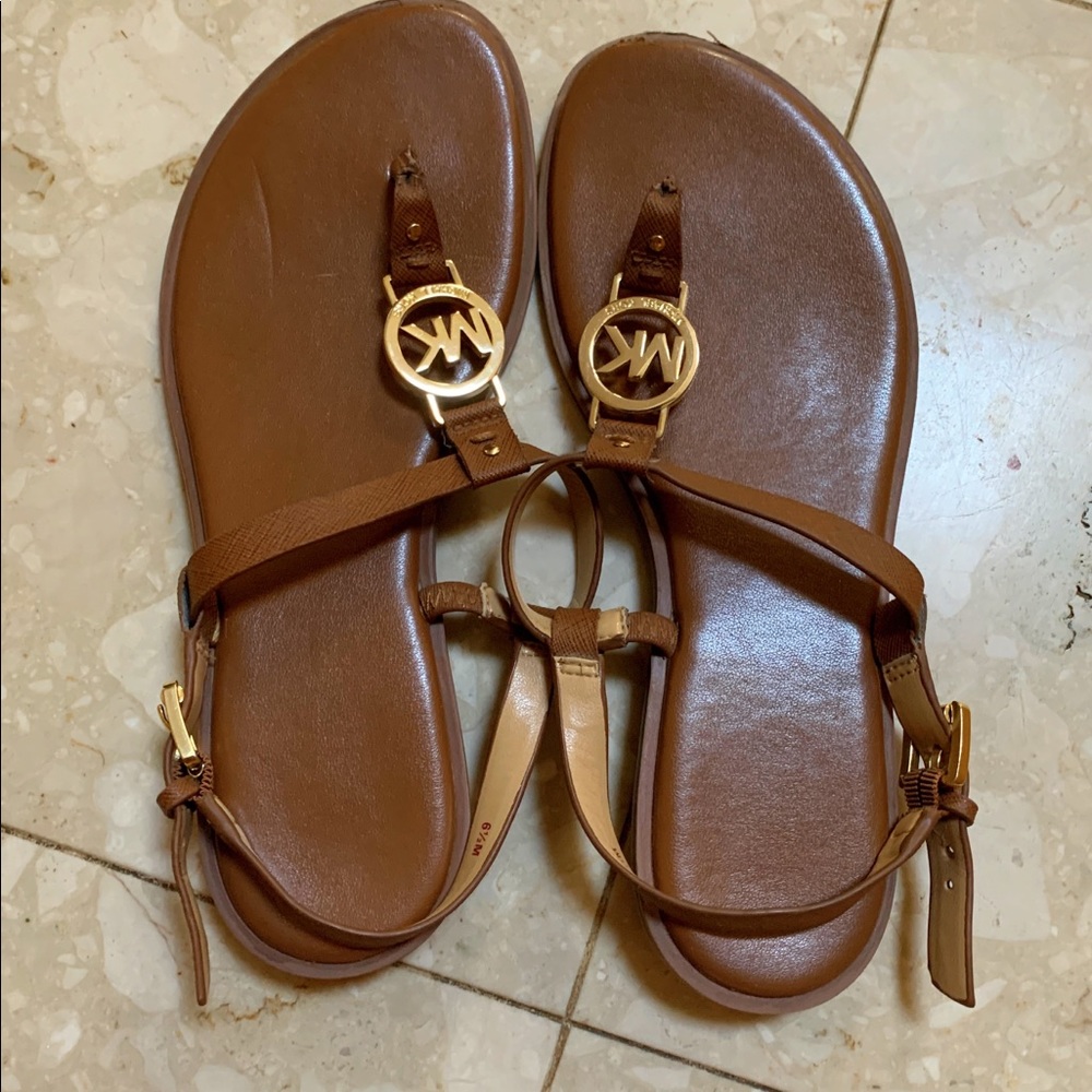 Michael Kors Brown Leather Sandals